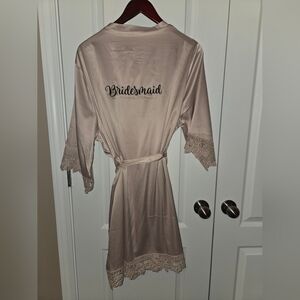 Le Rose Satin Bridesmaid Robe - Blush